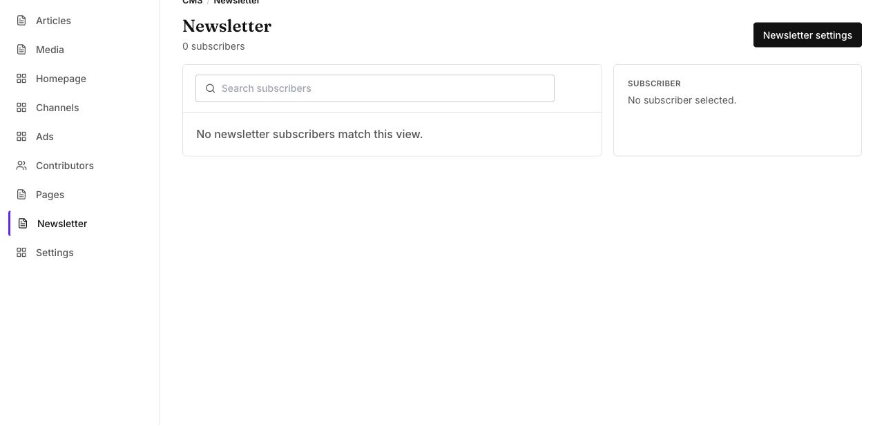 PowerAdvice CMS newsletter manager