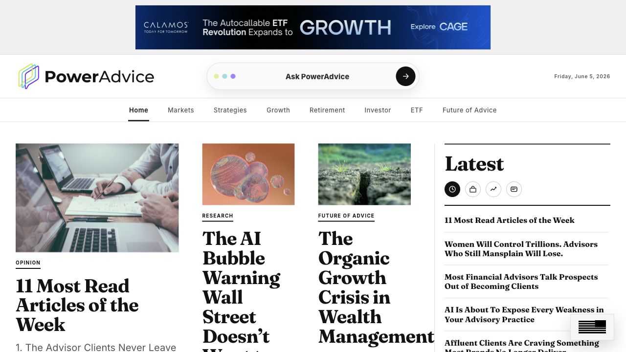 PowerAdvice public homepage